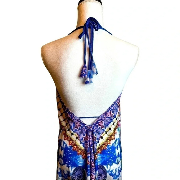 WOMENS Maxi High-low Halter Handkerchief Long Dress - Picture 5 of 11